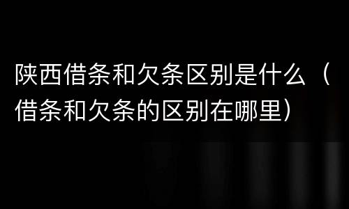 陕西借条和欠条区别是什么（借条和欠条的区别在哪里）