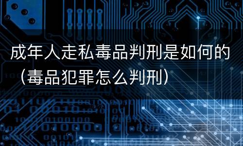 成年人走私毒品判刑是如何的（毒品犯罪怎么判刑）