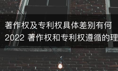著作权及专利权具体差别有何2022 著作权和专利权遵循的理念