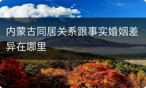 内蒙古同居关系跟事实婚姻差异在哪里