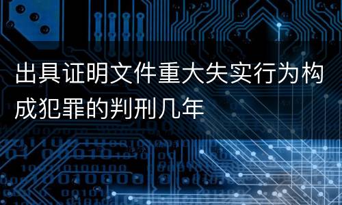 出具证明文件重大失实行为构成犯罪的判刑几年