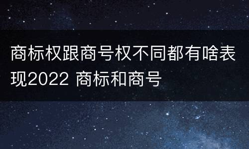 商标权跟商号权不同都有啥表现2022 商标和商号