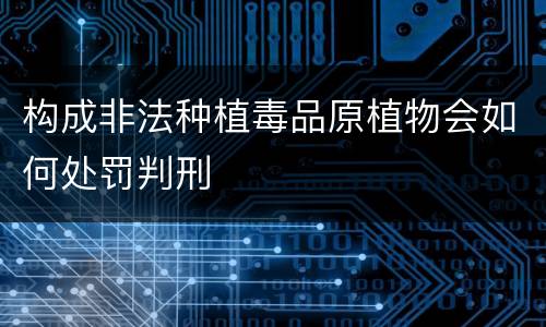 构成非法种植毒品原植物会如何处罚判刑