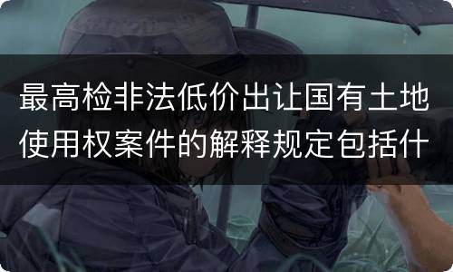 最高检非法低价出让国有土地使用权案件的解释规定包括什么主要内容