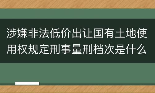 涉嫌非法低价出让国有土地使用权规定刑事量刑档次是什么样