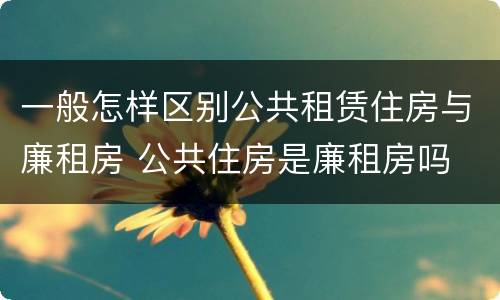 一般怎样区别公共租赁住房与廉租房 公共住房是廉租房吗