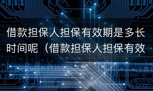 借款担保人担保有效期是多长时间呢（借款担保人担保有效期是多长时间呢怎么算）