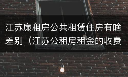 江苏廉租房公共租赁住房有啥差别（江苏公租房租金的收费标准）
