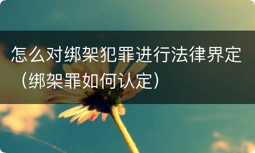 怎么对绑架犯罪进行法律界定（绑架罪如何认定）