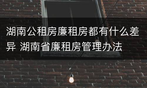 湖南公租房廉租房都有什么差异 湖南省廉租房管理办法