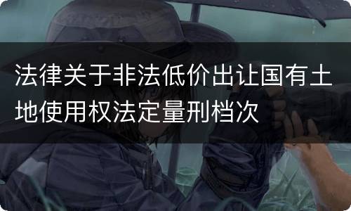 法律关于非法低价出让国有土地使用权法定量刑档次