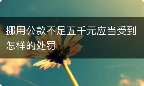 挪用公款不足五千元应当受到怎样的处罚