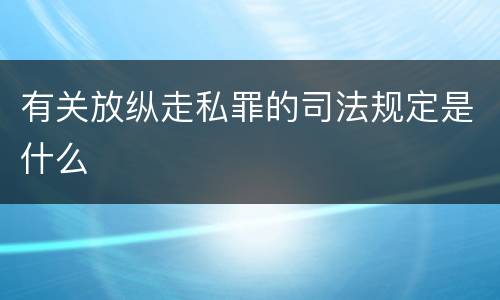 有关放纵走私罪的司法规定是什么