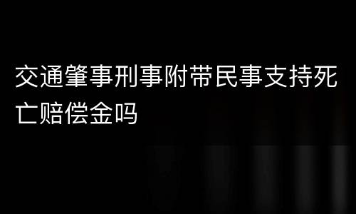 交通肇事刑事附带民事支持死亡赔偿金吗