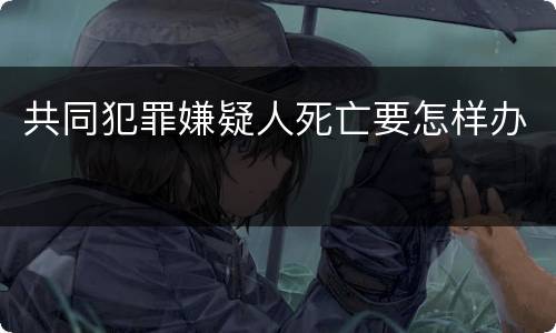 共同犯罪嫌疑人死亡要怎样办