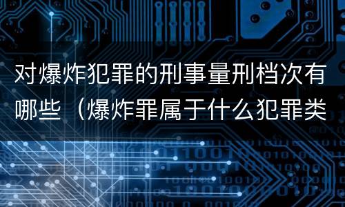 对爆炸犯罪的刑事量刑档次有哪些（爆炸罪属于什么犯罪类型）