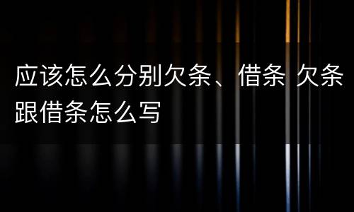 应该怎么分别欠条、借条 欠条跟借条怎么写