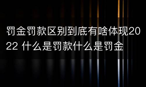 罚金罚款区别到底有啥体现2022 什么是罚款什么是罚金