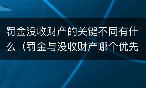 罚金没收财产的关键不同有什么（罚金与没收财产哪个优先）