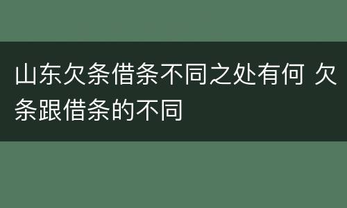 山东欠条借条不同之处有何 欠条跟借条的不同