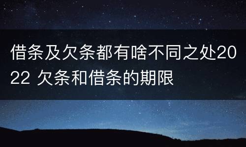 借条及欠条都有啥不同之处2022 欠条和借条的期限
