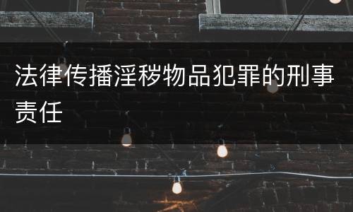 法律传播淫秽物品犯罪的刑事责任