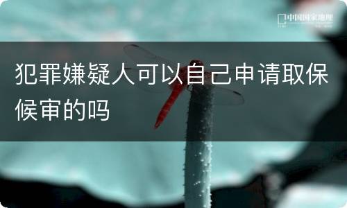 犯罪嫌疑人可以自己申请取保候审的吗