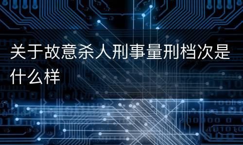 关于故意杀人刑事量刑档次是什么样