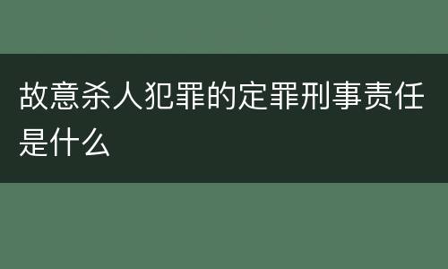 故意杀人犯罪的定罪刑事责任是什么