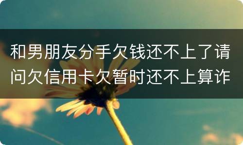 和男朋友分手欠钱还不上了请问欠信用卡欠暂时还不上算诈骗吗