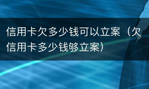 信用卡欠多少钱可以立案（欠信用卡多少钱够立案）
