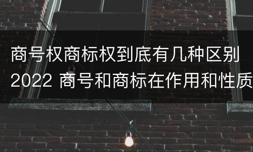 商号权商标权到底有几种区别2022 商号和商标在作用和性质上的区别