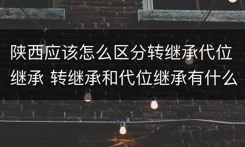 陕西应该怎么区分转继承代位继承 转继承和代位继承有什么区别