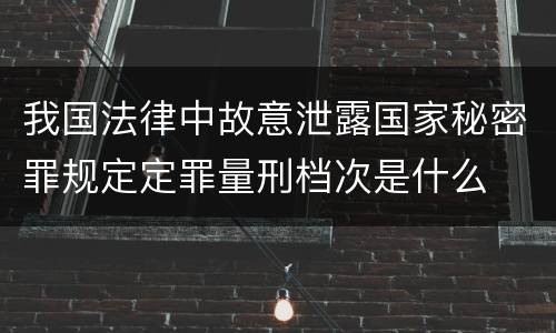 我国法律中故意泄露国家秘密罪规定定罪量刑档次是什么