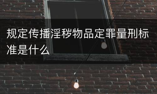规定传播淫秽物品定罪量刑标准是什么