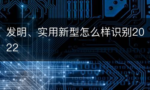 发明、实用新型怎么样识别2022