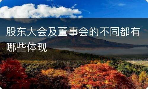 股东大会及董事会的不同都有哪些体现