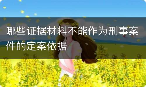 哪些证据材料不能作为刑事案件的定案依据