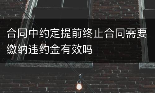 合同中约定提前终止合同需要缴纳违约金有效吗