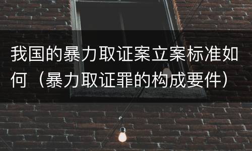 我国的暴力取证案立案标准如何（暴力取证罪的构成要件）