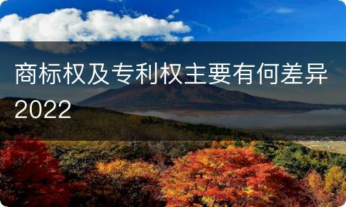 商标权及专利权主要有何差异2022