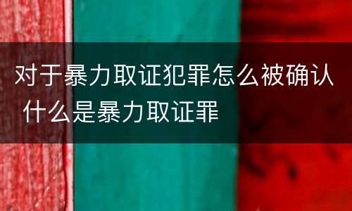 对于暴力取证犯罪怎么被确认 什么是暴力取证罪