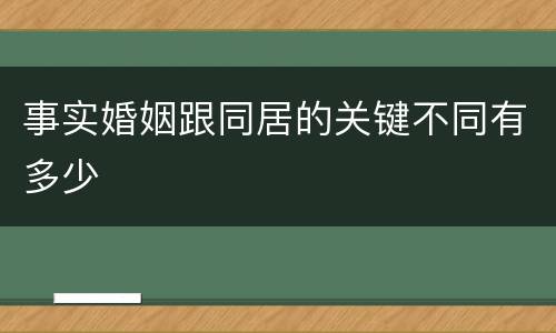 事实婚姻跟同居的关键不同有多少