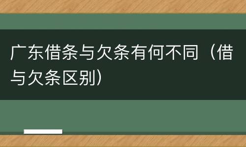广东借条与欠条有何不同（借与欠条区别）