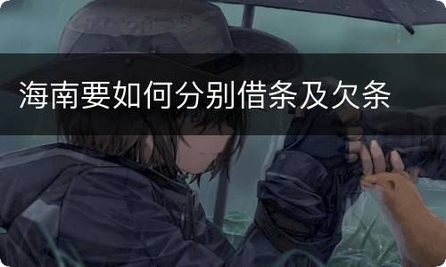 海南要如何分别借条及欠条