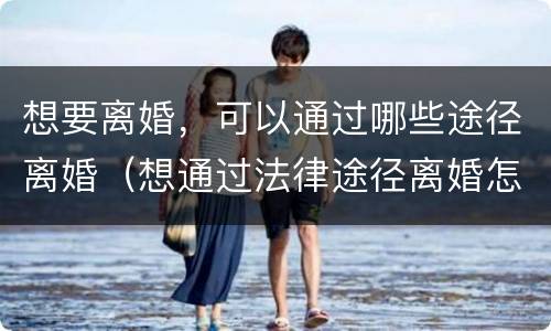 想要离婚，可以通过哪些途径离婚（想通过法律途径离婚怎么离）