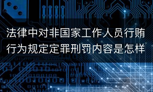 法律中对非国家工作人员行贿行为规定定罪刑罚内容是怎样