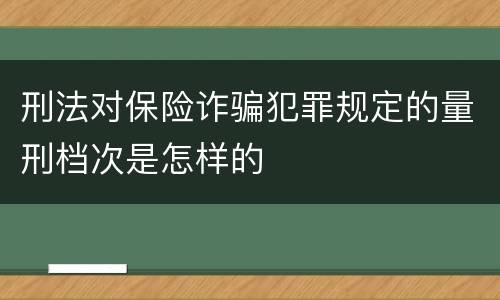 刑法对保险诈骗犯罪规定的量刑档次是怎样的