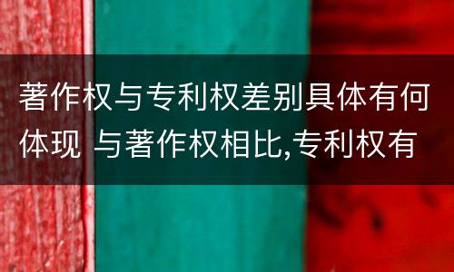 著作权与专利权差别具体有何体现 与著作权相比,专利权有哪些特征
