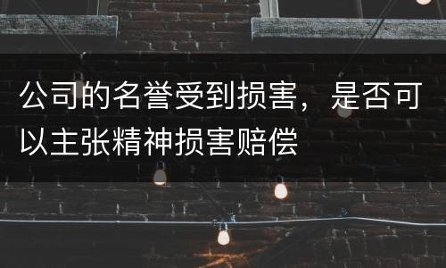 公司的名誉受到损害，是否可以主张精神损害赔偿